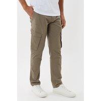 Threadbare Mens Slim Fit Cargo Trousers - Mushroom Brown
