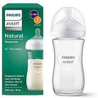 Avent Philips Avent Natural Response Glass Baby Bottle 8Oz/240 Ml With Medium Flow Teat (Flow 3