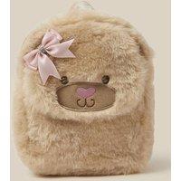 Monsoon Girls Teddy Bow Zip Backpack - Brown