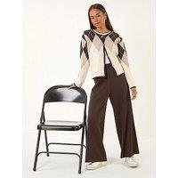 Roman Petite Wide Leg Ponte Stretch Trouser