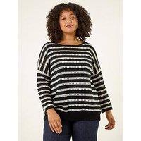 Roman Curve Crochet Stripe Knit