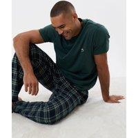Threadbare Mens Flannel Pyjama Set - Green