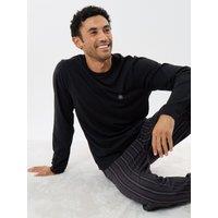 Threadbare Mens Threadbare Long Sleeve Jersey Stripe Pyjama Set