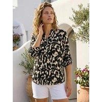 Roman Abstract Ikat Print Shirt