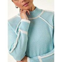 Roman Petite Contrast Ribbed Knit Jumper
