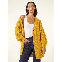 Roman Dusk Cable Knit Oversized Cardigan