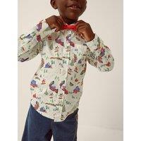 Monsoon Boys Winter Sport Shirt With Bow Tie - Light Cream