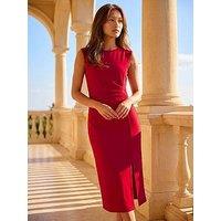 Roman Side Pleat Midi Dress