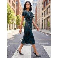 Roman Petite Devore Midi Dress