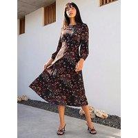 Roman Petite Floral Print Midi Dress