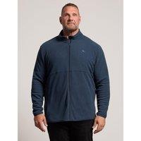Badrhino Mens Big & Tall Full Zip Funnel Neck Fleece Jacket - Blue