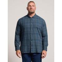 Badrhino Mens Big & Tall Check Long Sleeve Shirt - Blue