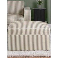Dusk Soho Ottoman Storage Pouffe - Sand Stripe