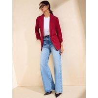 Friends Like These Red Edge To Edge Tailored Sleeve Detail Blazer