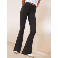Friends Like These Black Wrap Over High Waist Yoga Flare Leggings