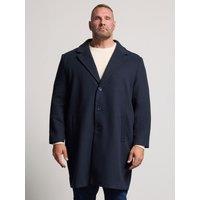 Badrhino Mens Longline Button-Through Notch Lapel Overcoat - Blue