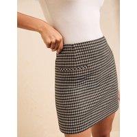 Friends Like These Brown Gingham Brushed Mini Skirt