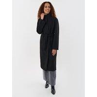 Threadbare Womens Funnel Neck Belted Longline Jacket - Black