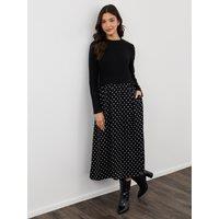 Threadbare Womens Petite 2-In-1 Long Sleeve Maxi Dress - Black