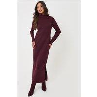 Threadbare Womens Turtle Neck Maxi Jumper Dress - Purple