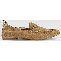 Office Fondant Square Toe Ruched Loafers - Beige