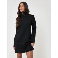 Threadbare Womens Turtle Neck Mini Jumper Dress - Black