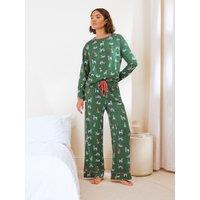 Friends Like These Green Spotty Daschund Long Sleeve Pyjamas