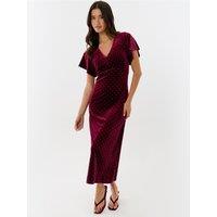 Threadbare Womens Petite Mariam Hotfix Underbust Dress - Red