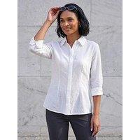 Roman Dusk Textured Seam Detail Shirt - White