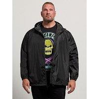 Badrhino Mens Lightweight Hooded Zip Front Jacket - Black