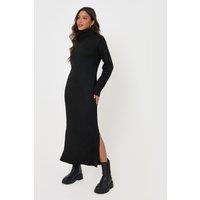 Threadbare Womens Turtleneck Maxi Jumper Dress - Black