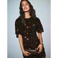 Friends Like These Chocolate Brown Sequin Top