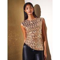 Friends Like These Bronze Sequn Swirl Detail Top