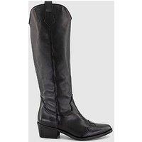 Office Kezia Heeled Western Knee Boots - Black