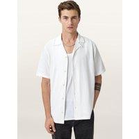 Allsaints Mens Hudson Relaxed Fit Camp Collar Shirt - White