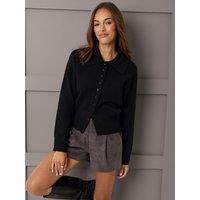 Threadbare Womens Polo Collar Button Through Cardigan - Black