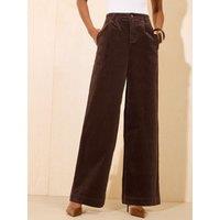 Friends Like These Chocolate Brown Corduroy Tailored Wide Leg Trousers