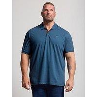Badrhino Mens Big & Tall Contrast Trim Polo Shirt - Blue