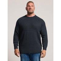 Badrhino Badrhino Half Texture Crew Neck Knitted Jumper