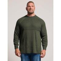 Badrhino Badrhino Half Texture Crew Neck Knitted Jumper