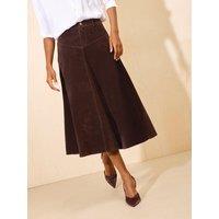 Friends Like These Chocolate Brown Full Hem Midi Faux Suede Skirt