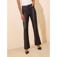Friends Like These Black Faux Leather Pu Straight Leg Trousers