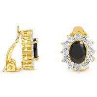 Jon Richard Gold Plated And Jet Vintage Halo Clip Earrings