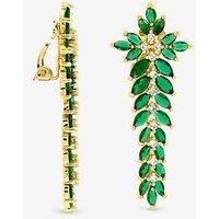 Jon Richard Gold Plated And Emerlad Statement Clip Earrings