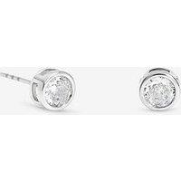 Jon Richard Rhodium Plated And Crystal Small Bezel Stud Earrings