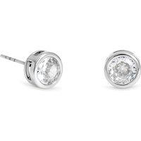 Jon Richard Rhodium Plated And Crystal Medium Bezel Stud Earrings