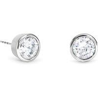 Jon Richard Rhodium Plated And Crystal Large Bezel Earrings