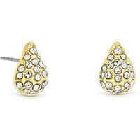 Jon Richard Gold Plated And Pave Teardrop Stud Earrings