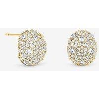 Jon Richard Gold Plated And Pave Dome Stud Earrings