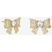 Jon Richard Gold Plated And Pave And Crystal Bow Earrings